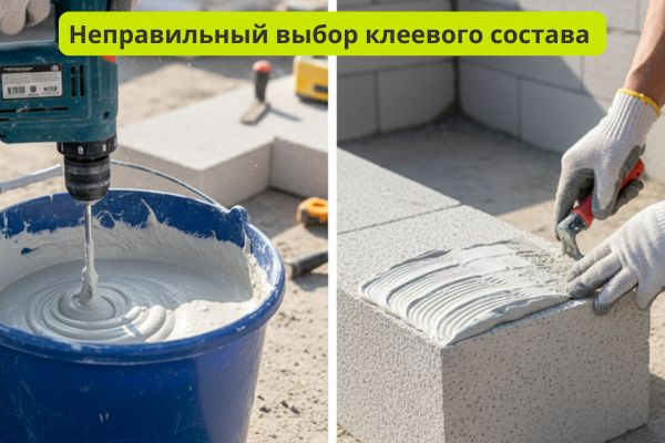 еправильный выбор клеевого состава фото